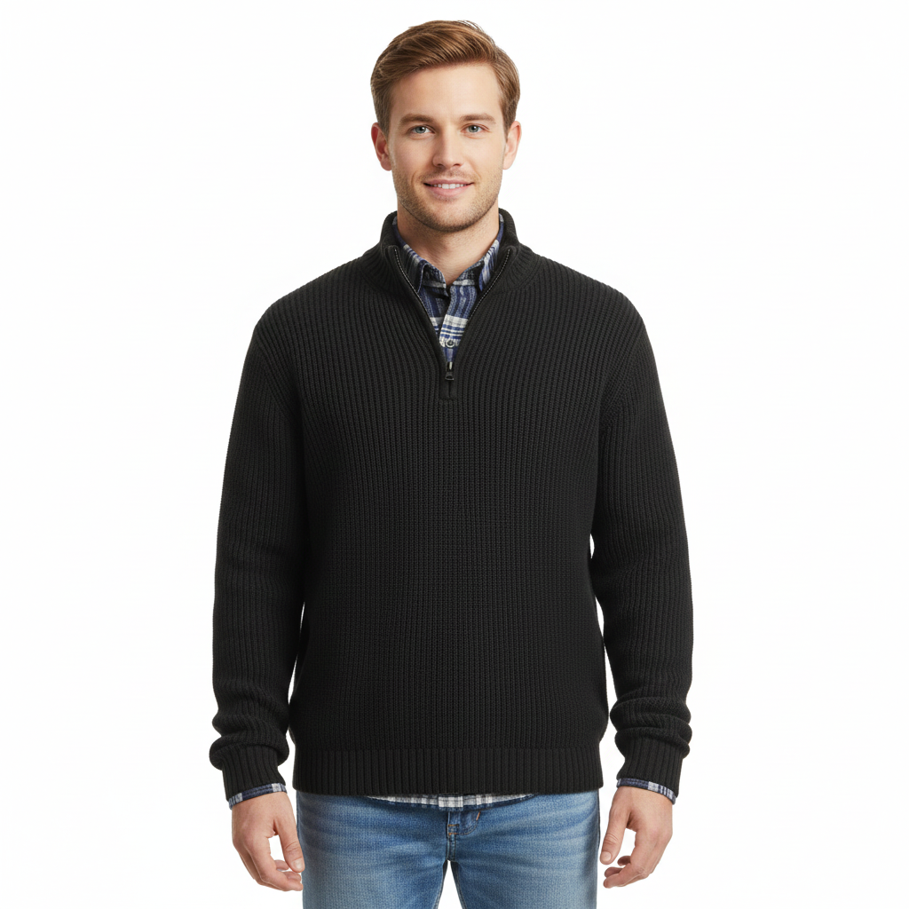 Men's Zip-Up Hoodie with Long Sleeves