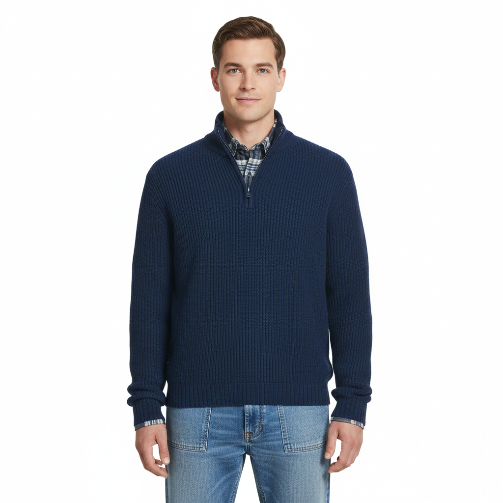 Men's Zip-Up Hoodie with Long Sleeves