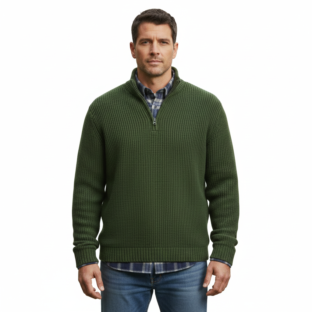 Men's Zip-Up Hoodie with Long Sleeves