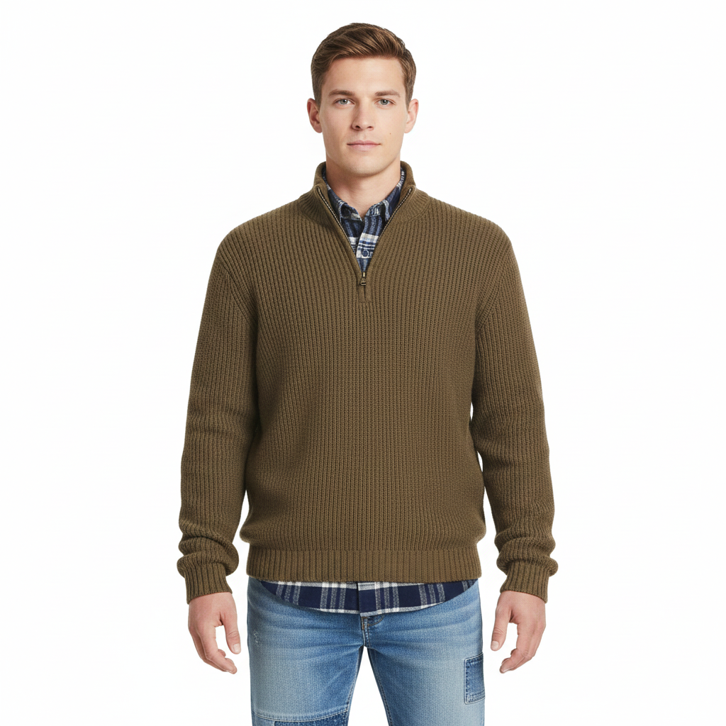Men's Zip-Up Hoodie with Long Sleeves