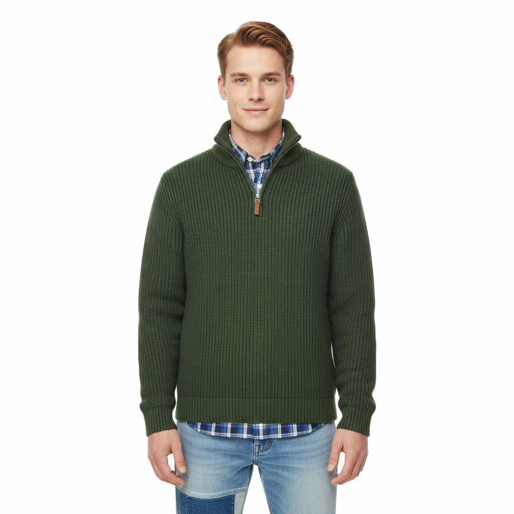 Men's Zip-Up Hoodie with Long Sleeves
