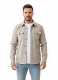 Men's Leather Jacket with Button-Front Closure