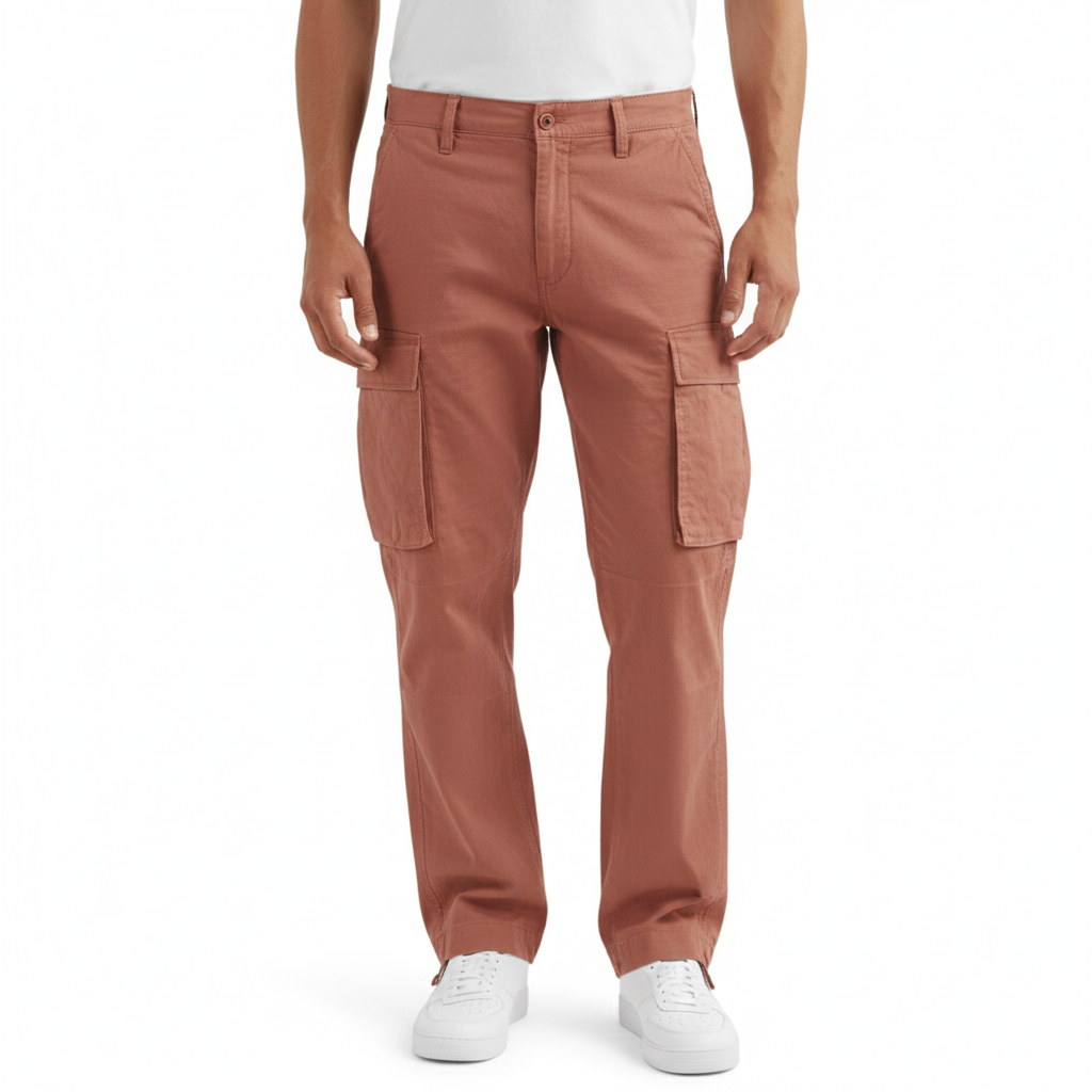 Men's loose cargo pants with multiple practical pockets