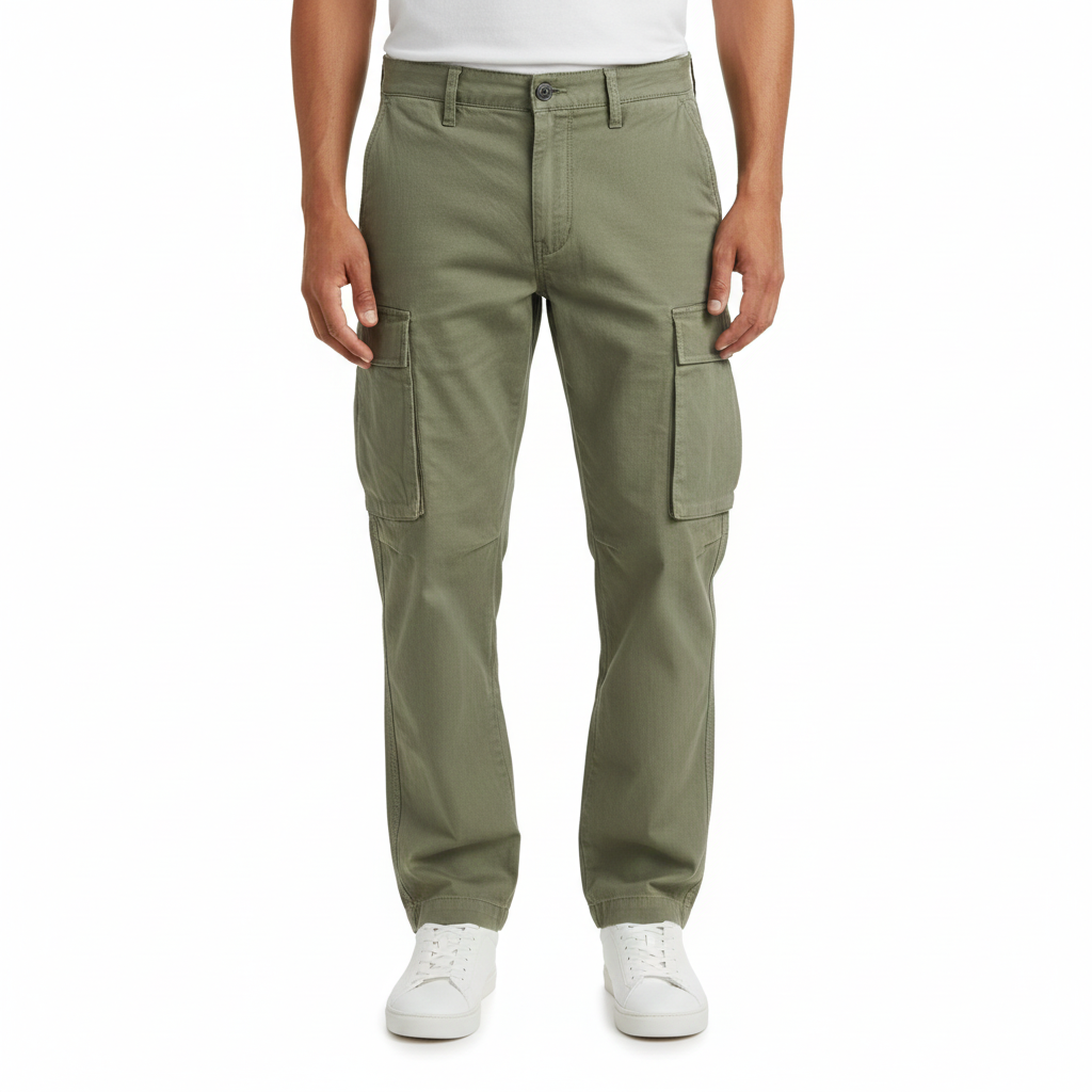 Men's loose cargo pants with multiple practical pockets