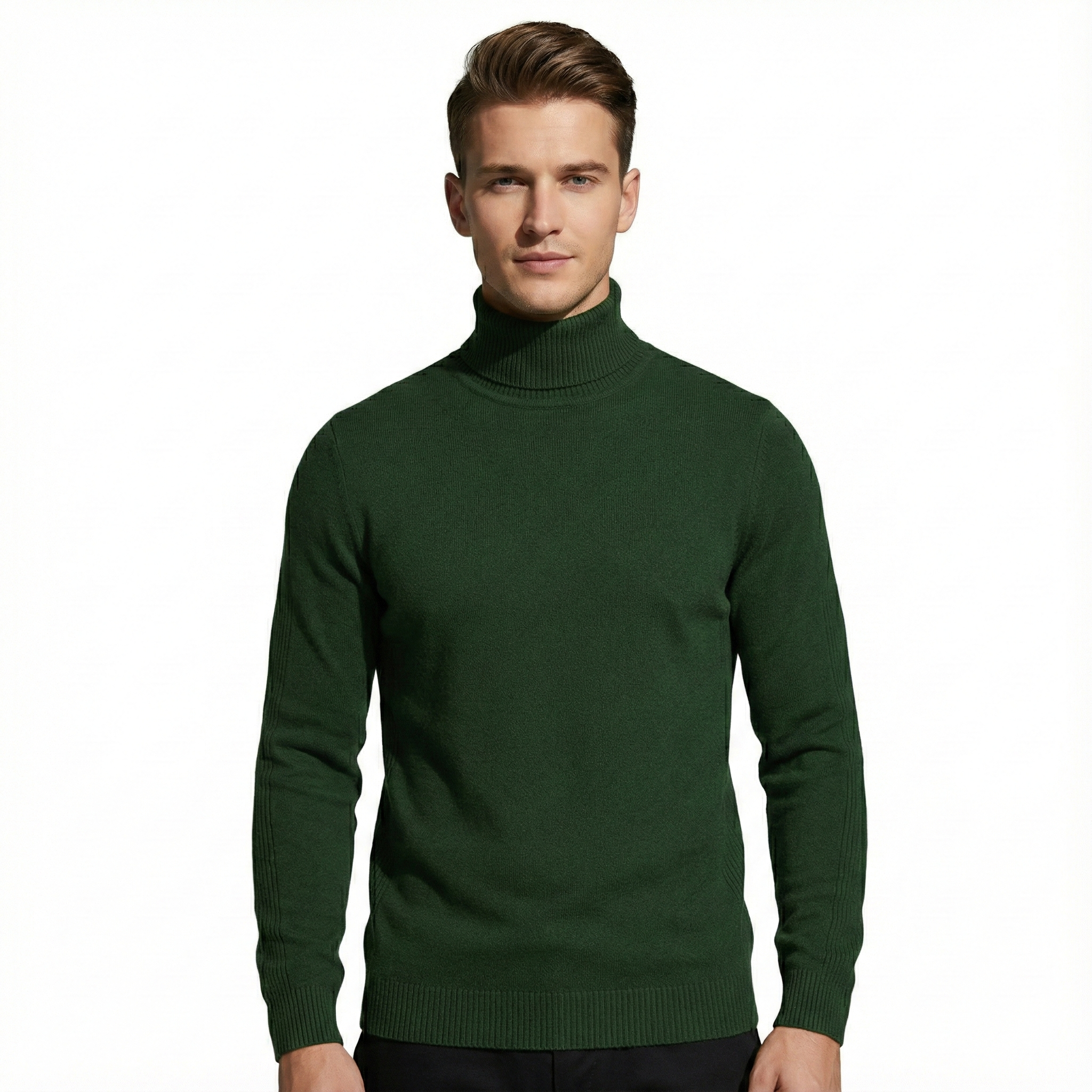 Men's Sweater with High Collar in Universal Style