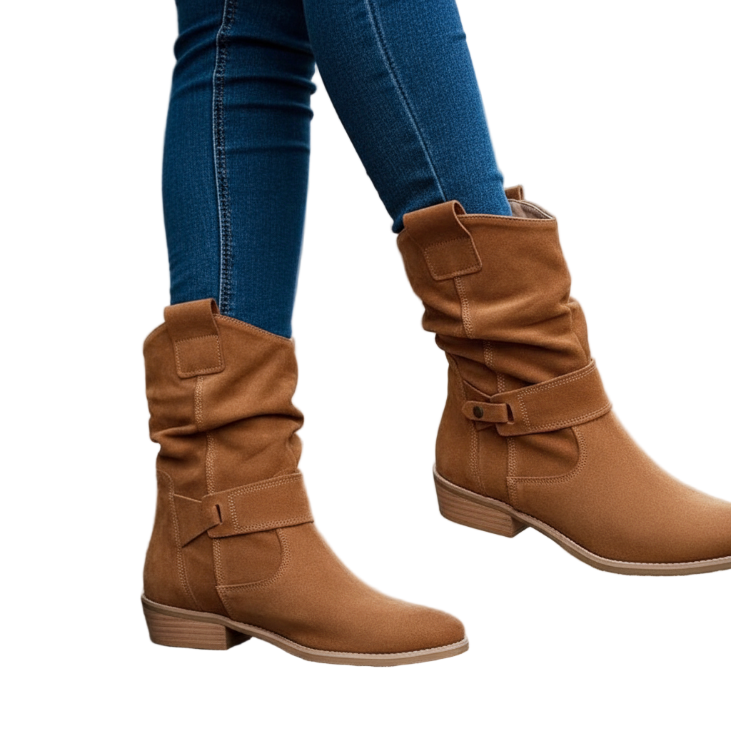 Women's Casual Ankle Boots with Western Style