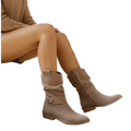 Women's Casual Ankle Boots with Western Style