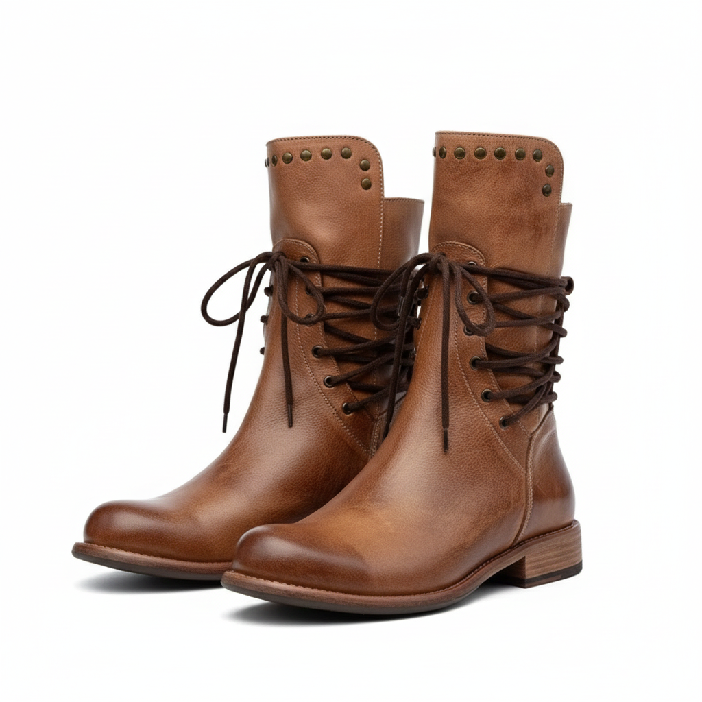 Women's Ankle Boots with Durable Natural Leather