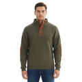 Men's Casual Hoodie with Suede Elbow Patches