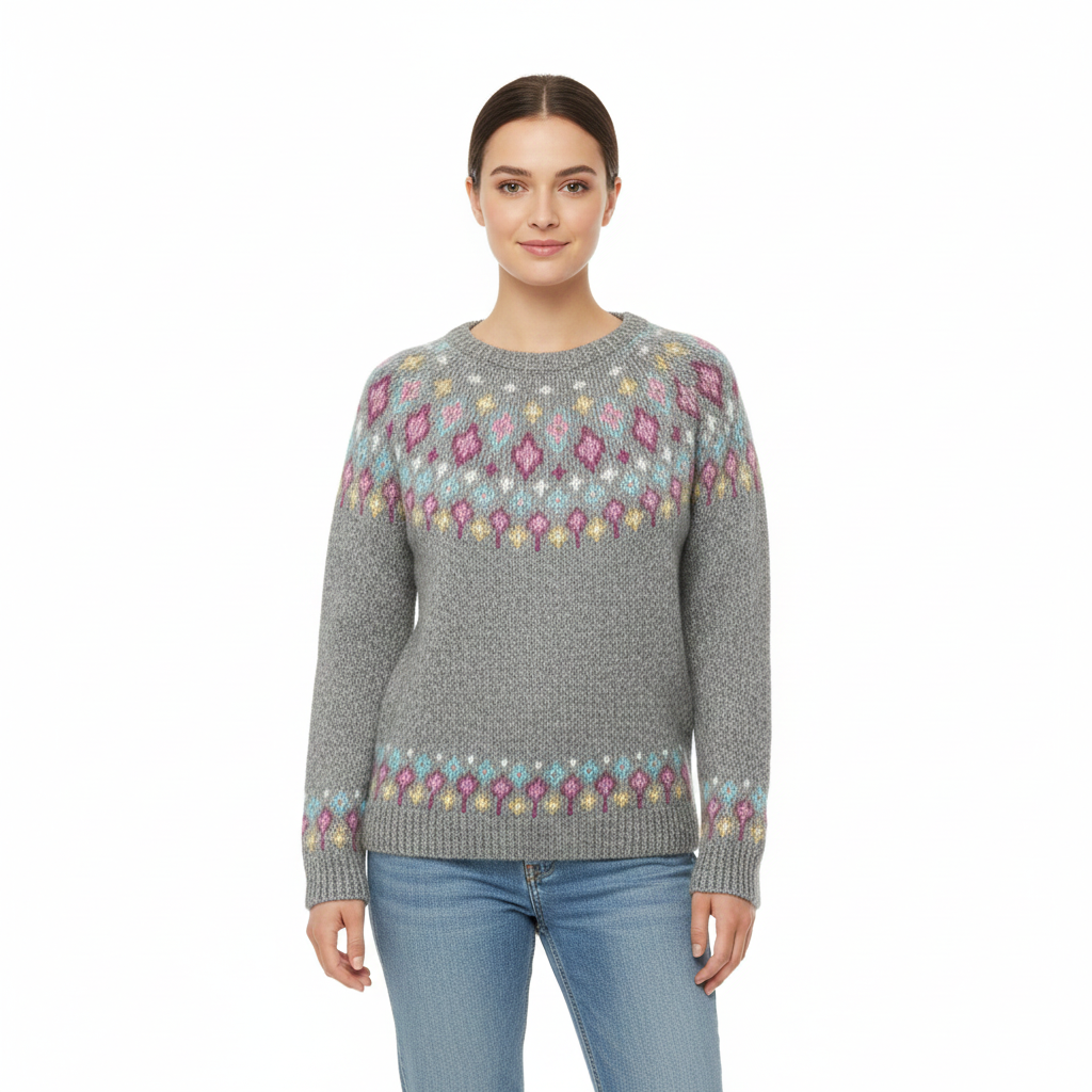 Women's Sweater with Warm Knit and Long Sleeves