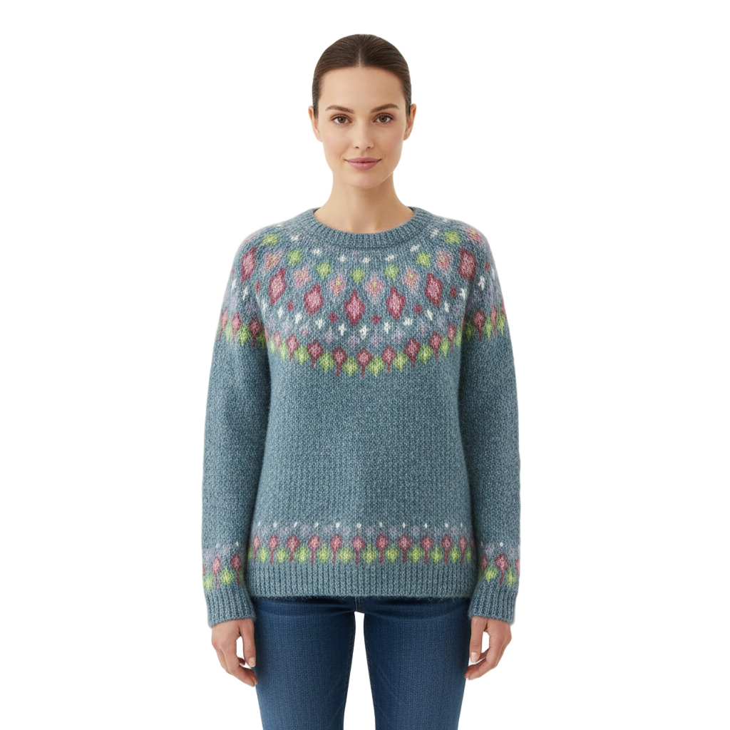 Women's Sweater with Warm Knit and Long Sleeves