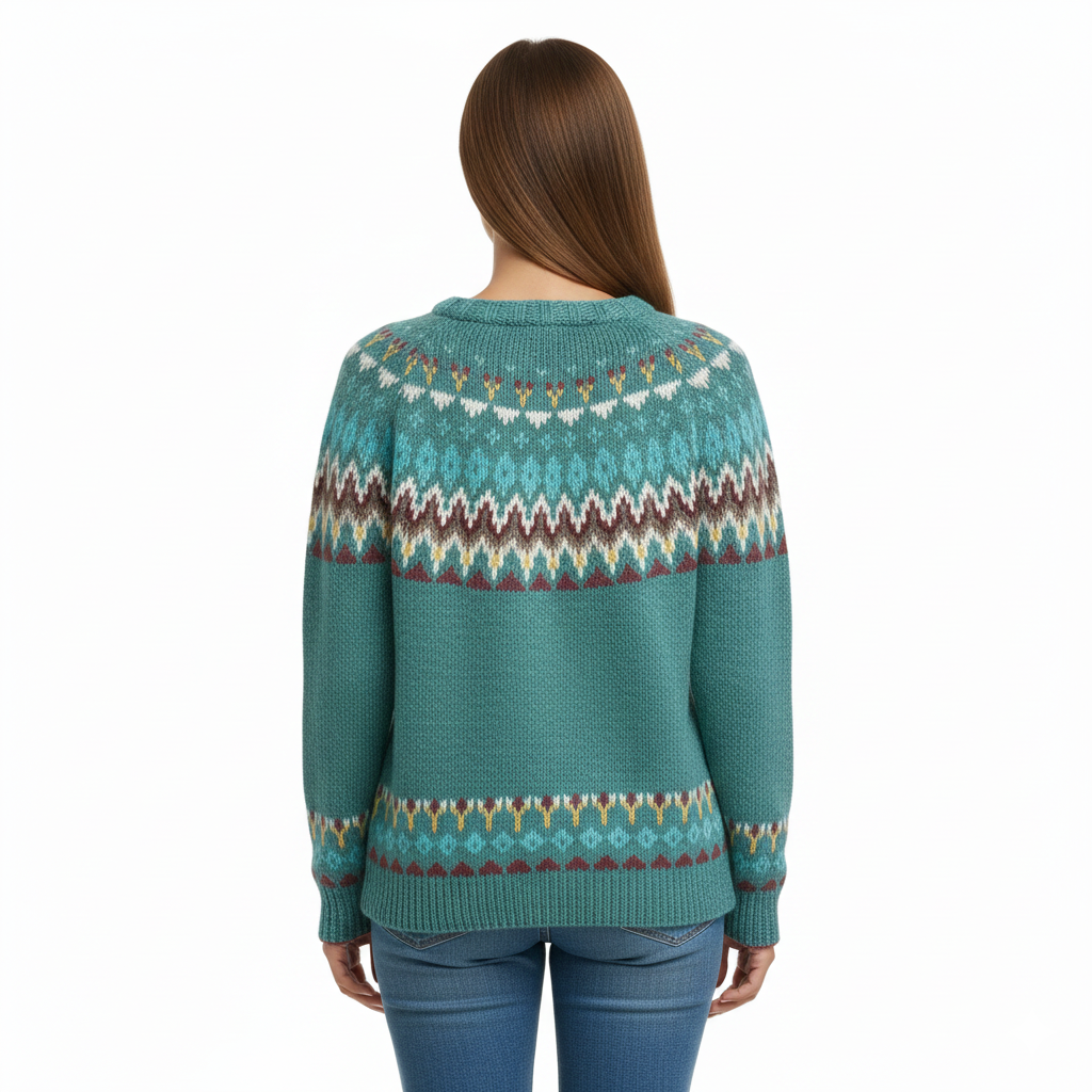 Women's Sweater with Wavy Pattern