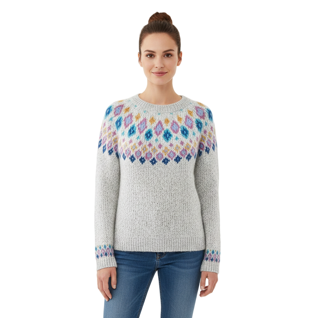 Women's Sweater with Warm Knit and Long Sleeves