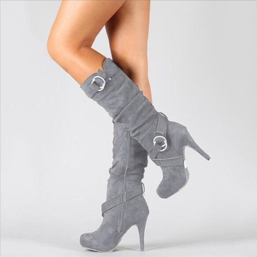 Harriet Women's High Heel Buckle Boots, view 1