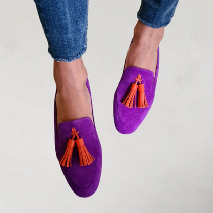 Veerle Women's Tassel Suede Finish Loafers, view 2