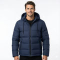 Men's Winter Jacket with Hood and Zip Closure