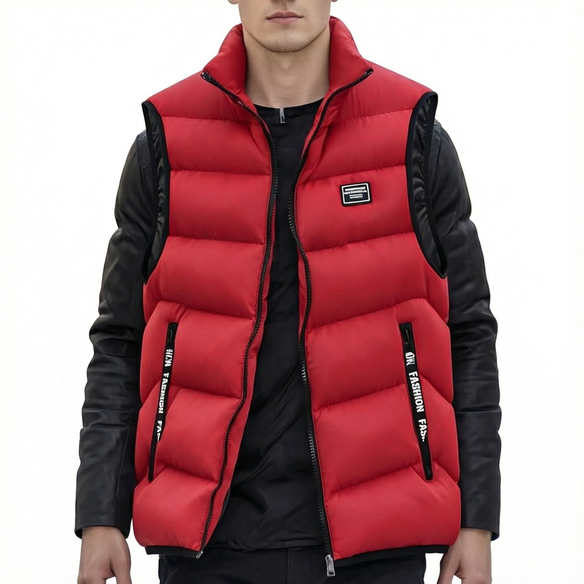 Men's Quilted Vest with Thermal Insulation and Zip Closure