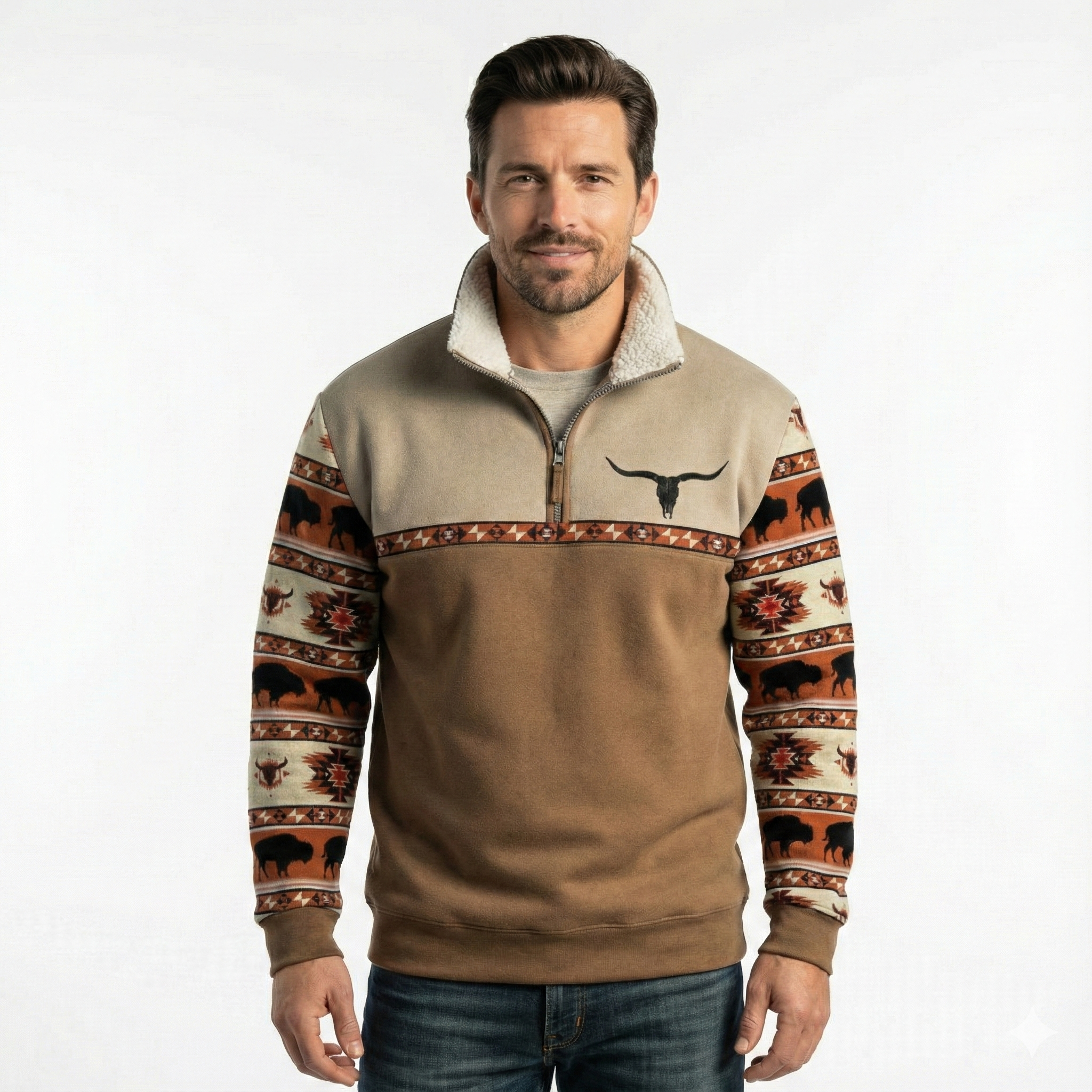 Men's Modern Zip Sweater in Soft Cotton