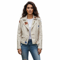 Women's Jacket with Durable Leather Construction