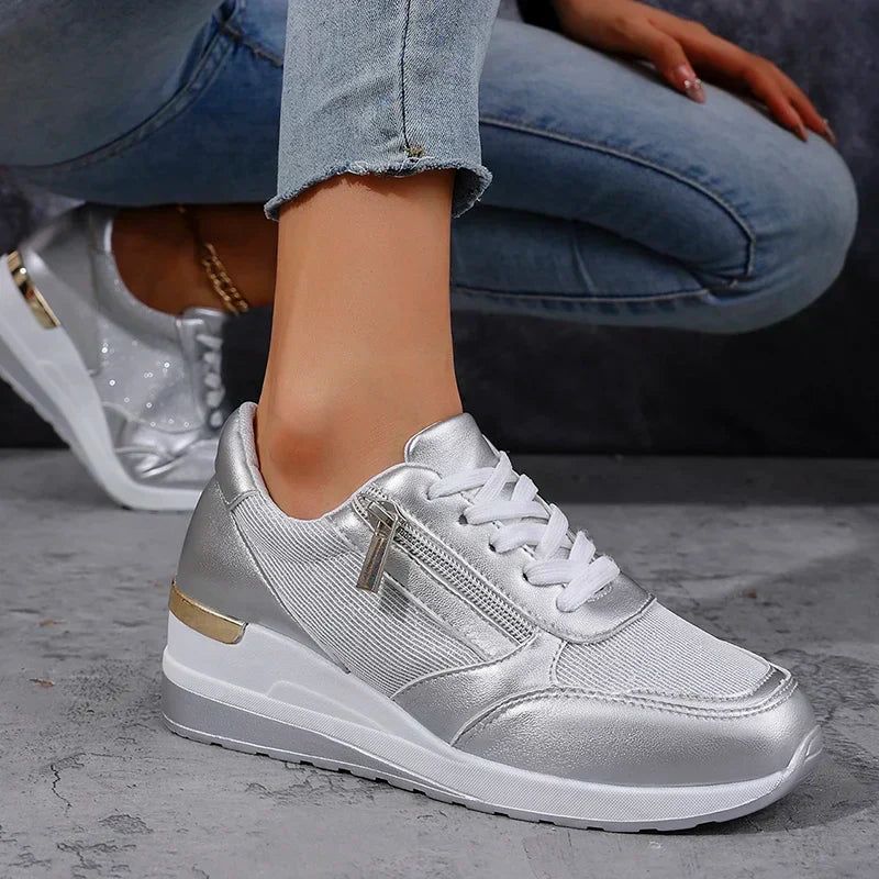 Stellara Women's Metallic Platform Trainers, view 2