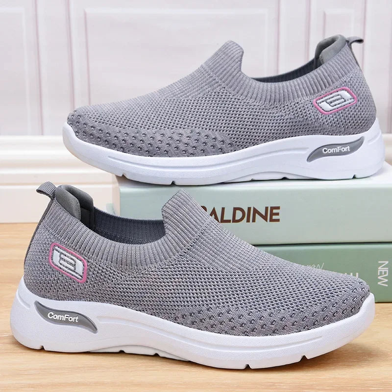Billie Women's Slip On Knit Trainers, view 6