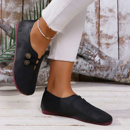 Jaimy Women's Suede Elastic Button Loafers, view 5