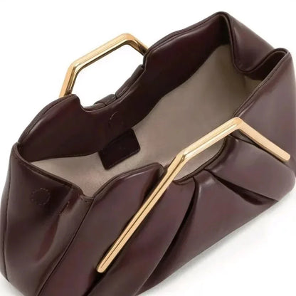 Martha Women's Origami Fold Gold Handle Clutch Bag, view 3