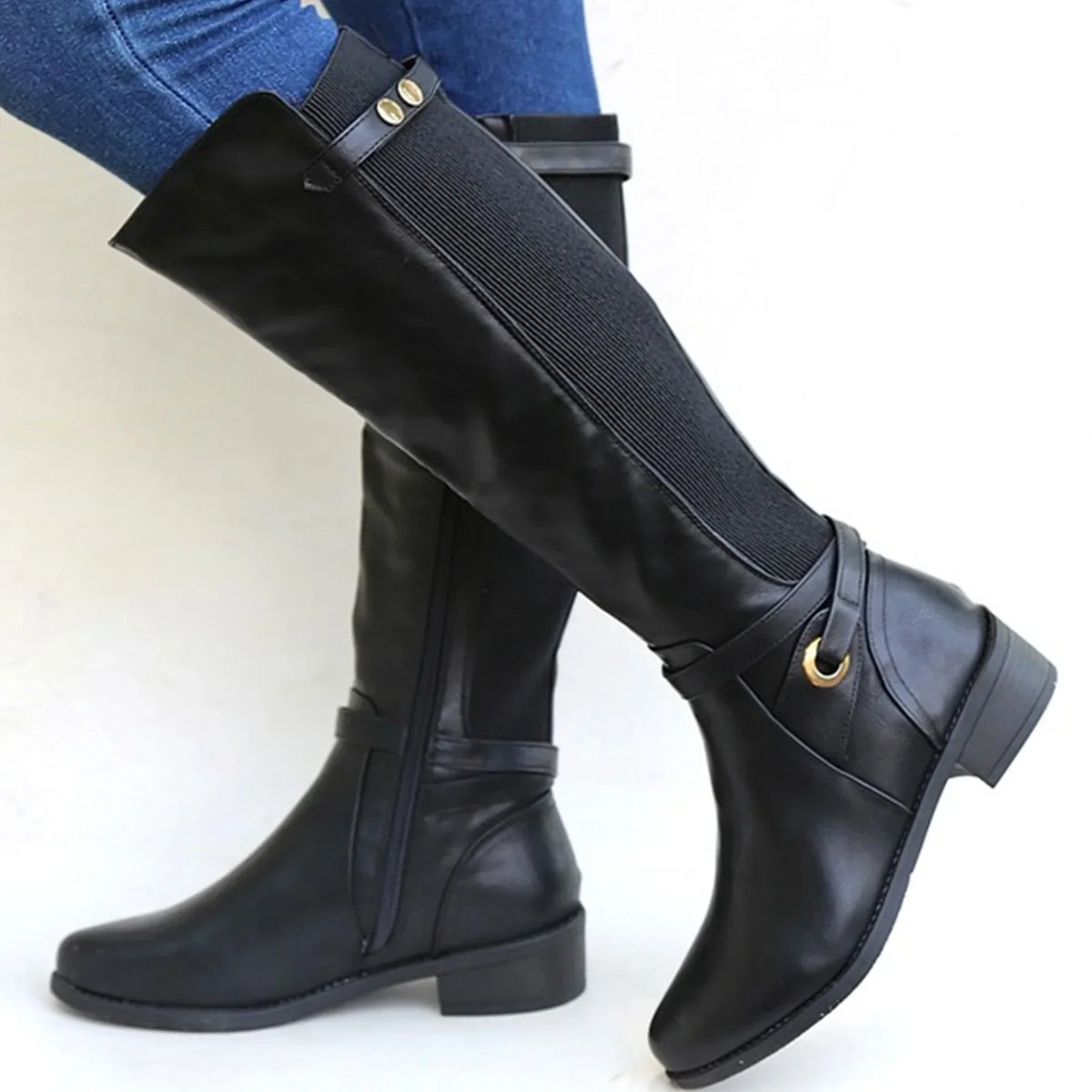 Rosalind Women's Leather Block Heel Boots, view 1