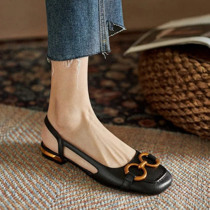 Mathilda Women's Leather Block Heel Slingbacks, view 4