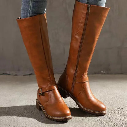 Sylvie Women's Buckle Detail Leather Boots, view 4