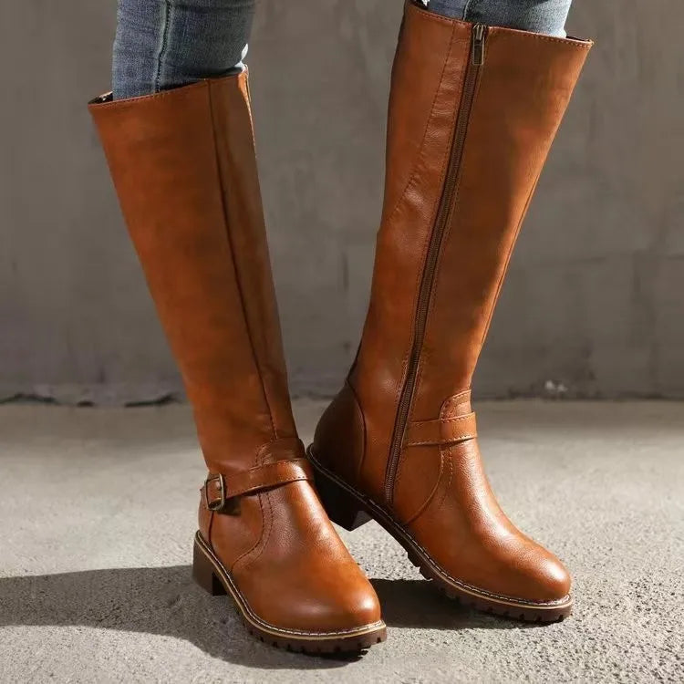 Sylvie Women's Buckle Detail Leather Boots, view 4