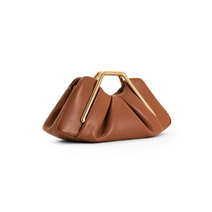 Martha Women's Origami Fold Gold Handle Clutch Bag, view 4