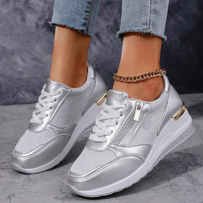 Stellara Women's Metallic Platform Trainers, view 9