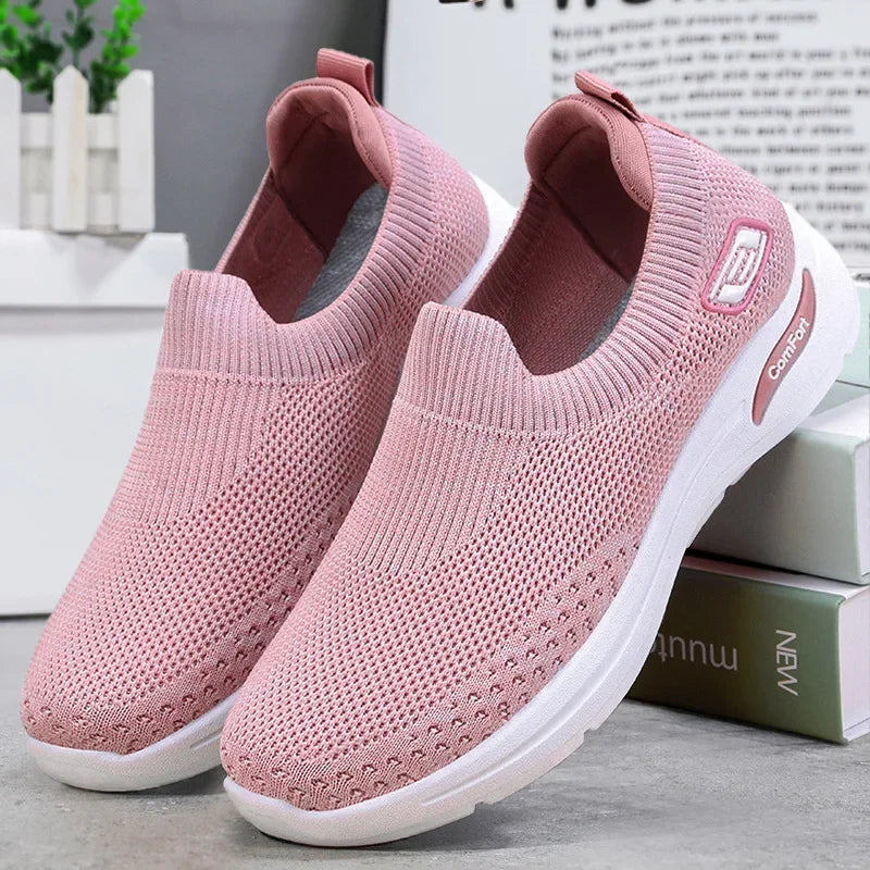 Billie Women's Slip On Knit Trainers, view 5