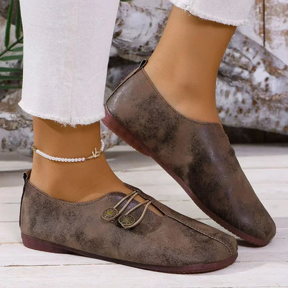 Jaimy Women's Suede Elastic Button Loafers, view 6