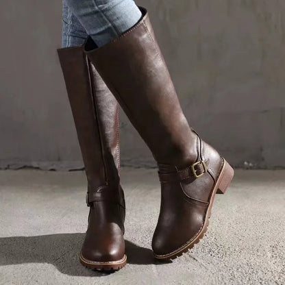 Sylvie Women's Buckle Detail Leather Boots, view 3