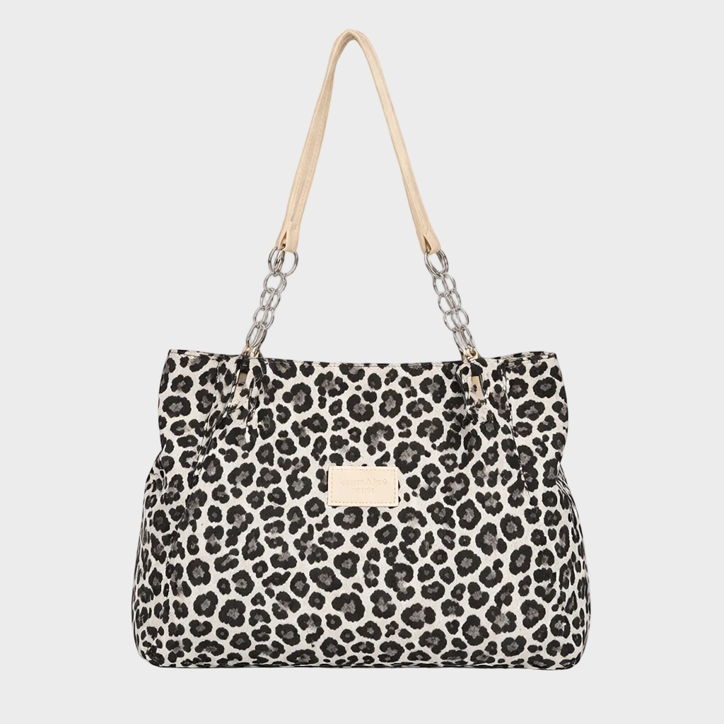 Eleanor Women's Woven Leopard Print Tote Bag, view 8