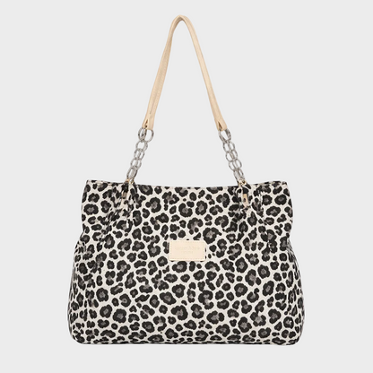 Eleanor Women's Woven Leopard Print Tote Bag, view 8