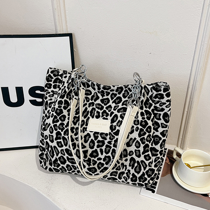 Eleanor Women's Woven Leopard Print Tote Bag, view 9