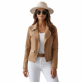 Women's Suede Biker Jacket with Tailored Fit