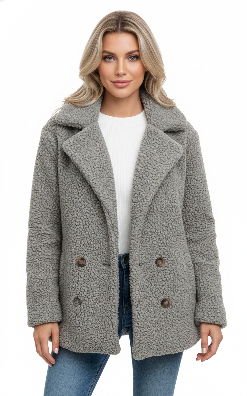 Women's Coat with Classic Lapel and Refined Cut