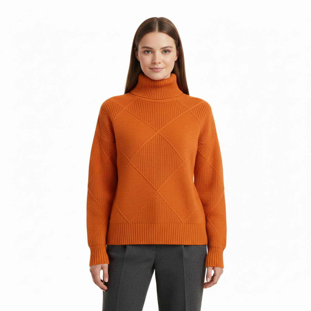 Women's Turtleneck Sweater with Soft and Warm Fabric