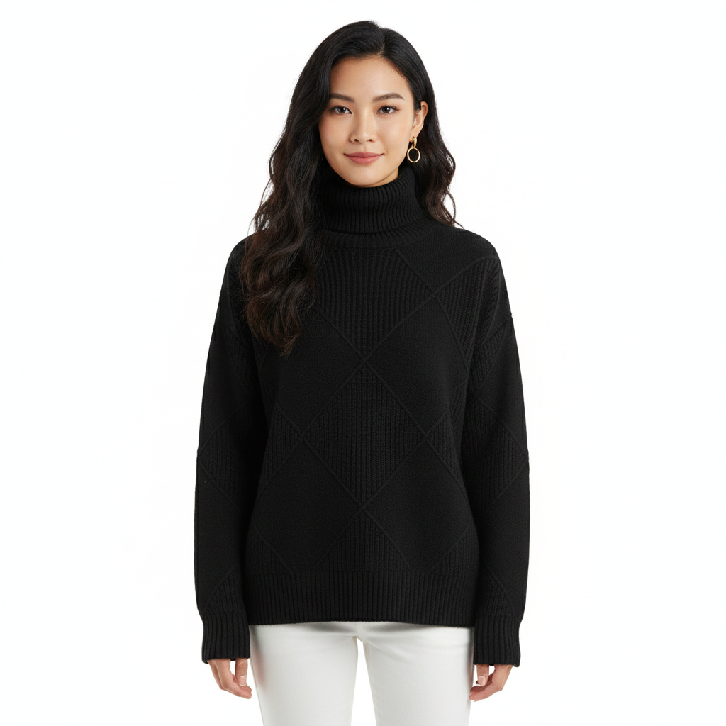 Women's Turtleneck Sweater with Soft and Warm Fabric