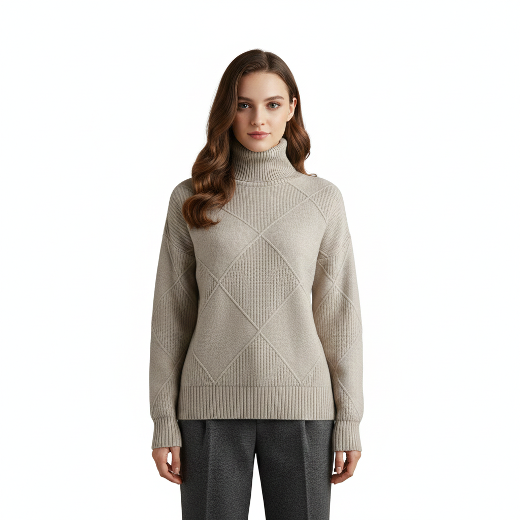 Women's Turtleneck Sweater with Soft and Warm Fabric