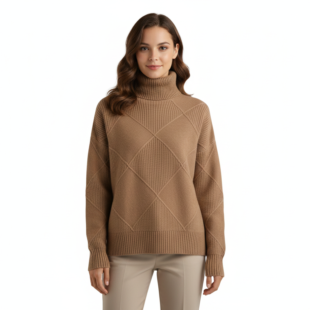 Women's Turtleneck Sweater with Soft and Warm Fabric