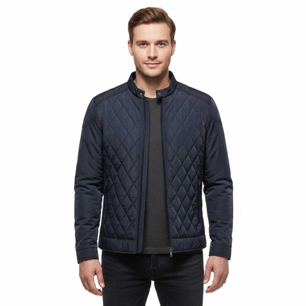 Men's Lightweight Quilted Jacket in Navy