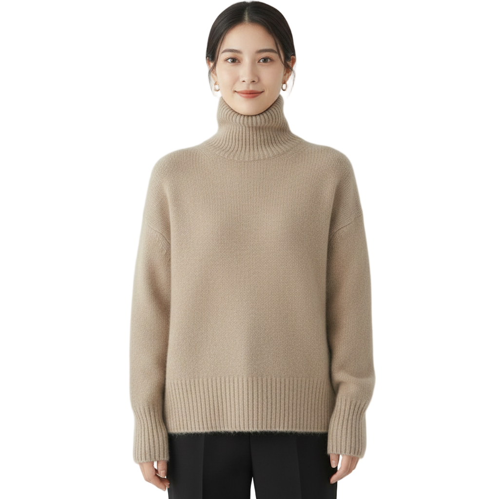 Women's Turtleneck Sweater with Soft Wool