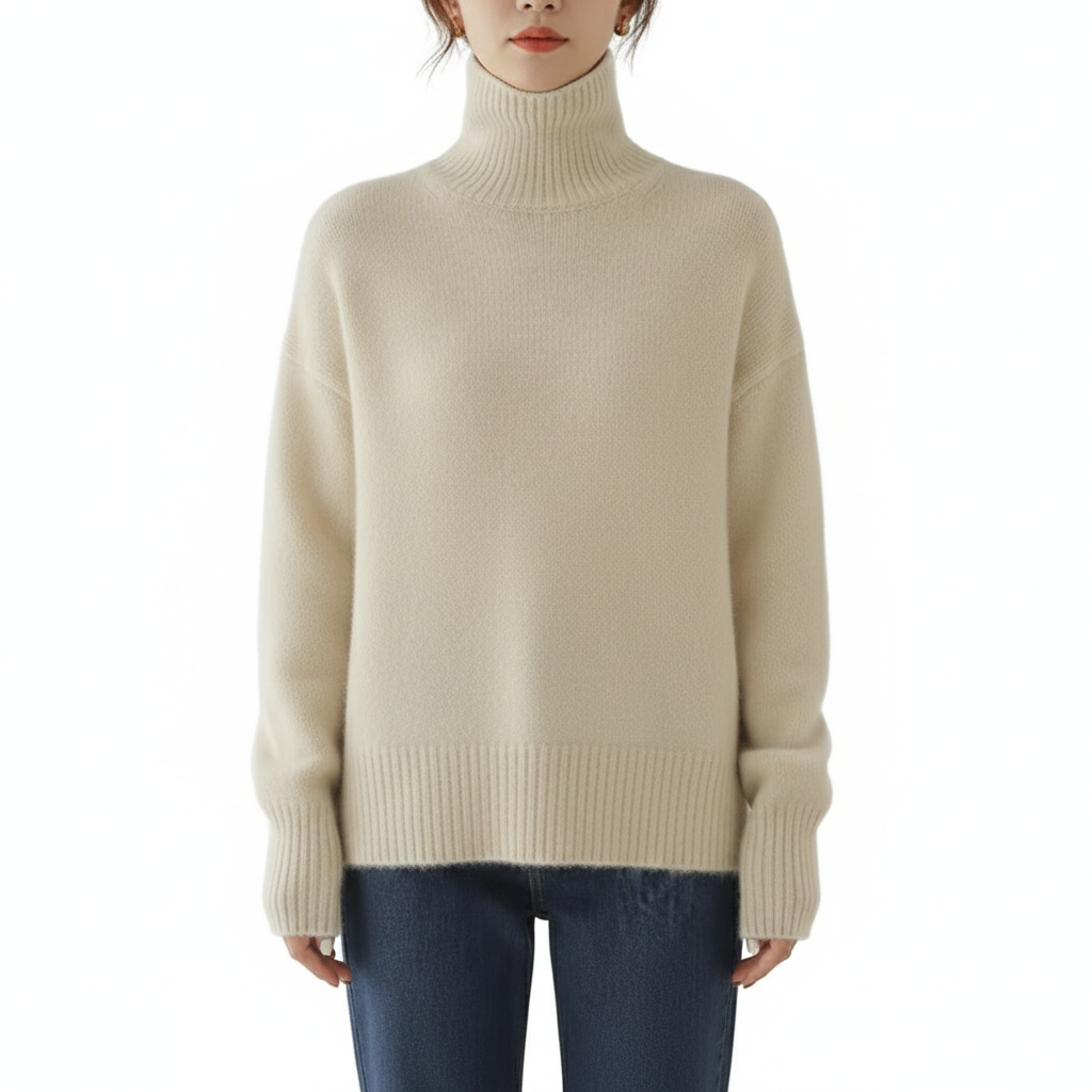 Women's Turtleneck Sweater with Soft Wool