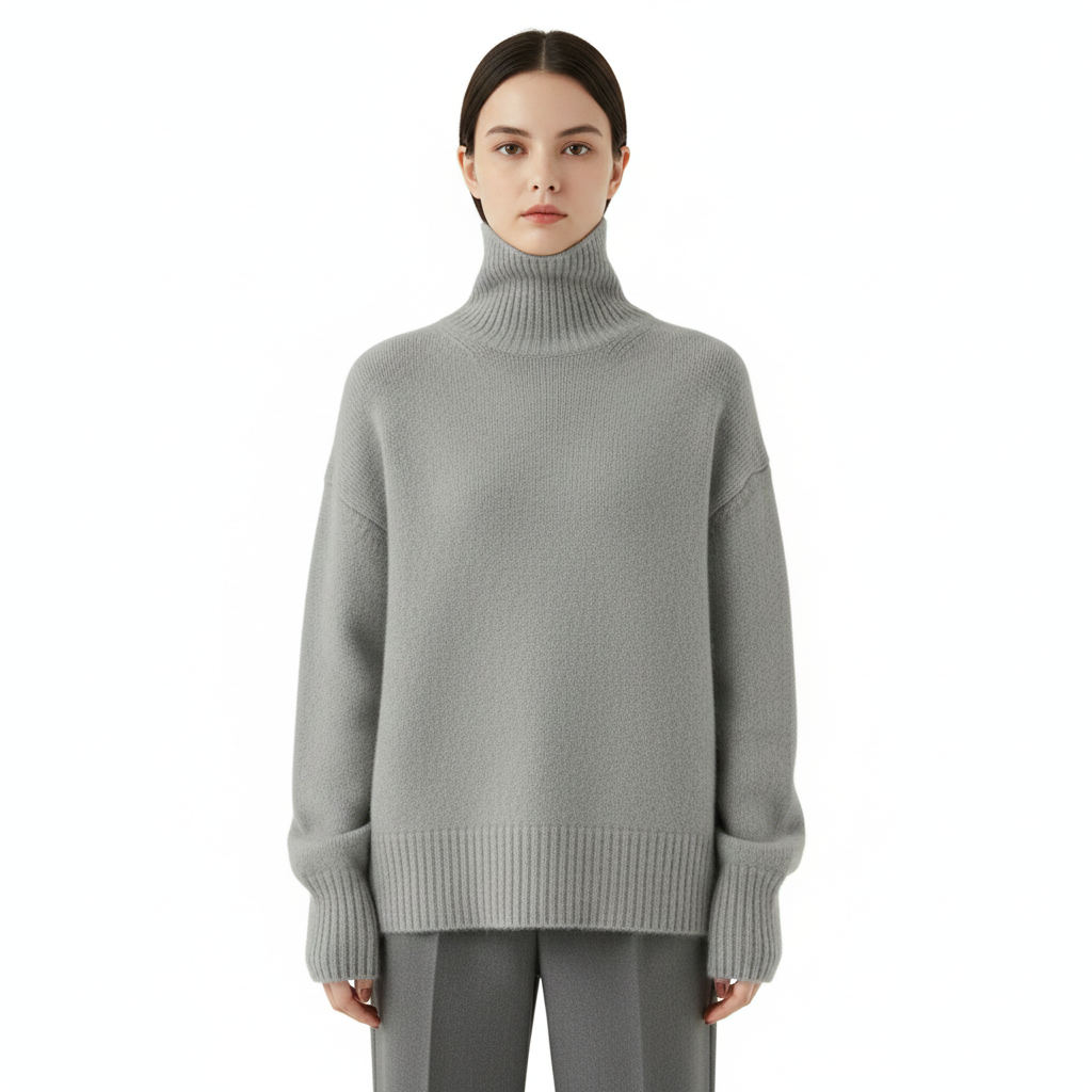 Women's Turtleneck Sweater with Soft Wool