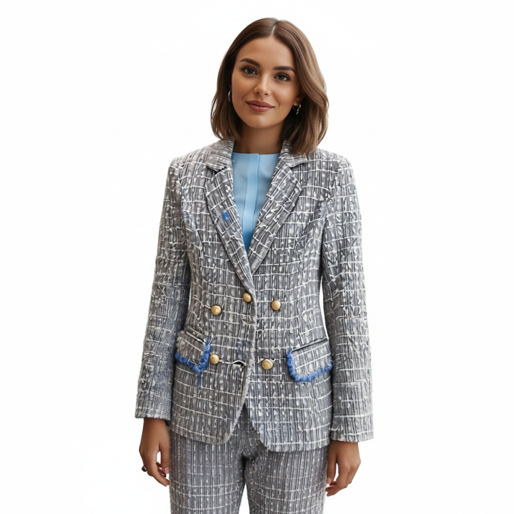 Women's Tweed Blazer with Modern and Versatile Style